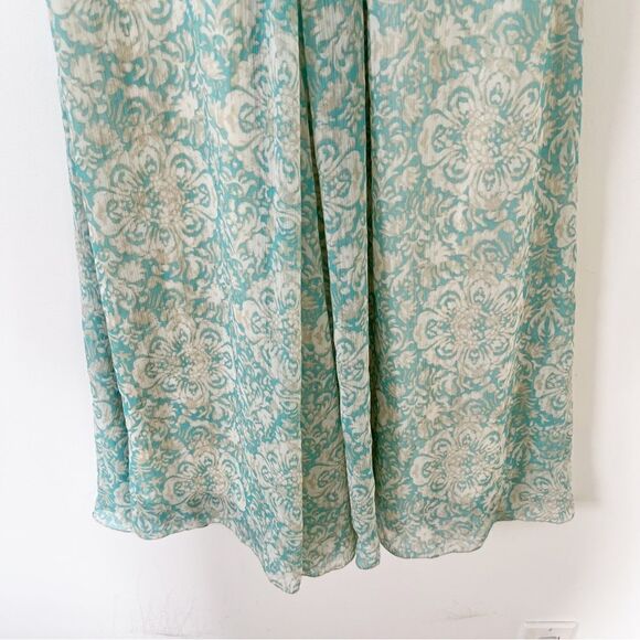 Jonathan Martin Blue Beige Embroidery Detail Sleeveless Midi Dress - Picture 6 of 10